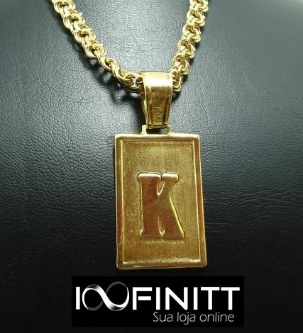 Corrente e Pingente Placa